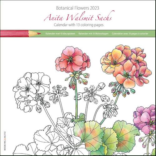Botanical Flowers, Anita Walsmit Sachs maandkalender 2023 - Overig (8716951346426) Top Merken Winkel